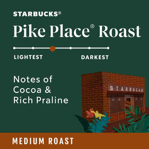 Starbucks Starbucks K-Cup Coffee Pods, Medium Roast Coffee, Pike Place Roast For Keurig Brewers, 100% Arabica, 1 Box (22 Pods)