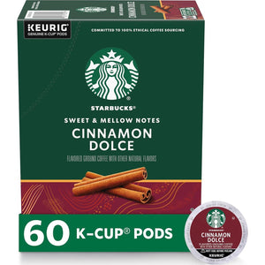 Starbucks K-Cup Coffee Pods, Cinnamon Dolce Flavored Coffee for Keurig Brewers, Naturally Flavored, 100% Arabica, 6 Boxes, 60 Pods Total