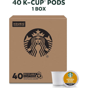 Starbucks Starbucks Light Roast K-Cup Coffee Pods Veranda For Keurig Brewers 1 Box (40 Pods)