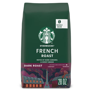 Starbucks Whole Bean Coffee, Dark Roast, French Roast, 100% Arabica, 28oz Bag