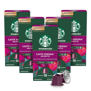 Starbucks by Nespresso Original Line Caffe Verona Dark Roast Coffee, 50 Count Espresso Pods