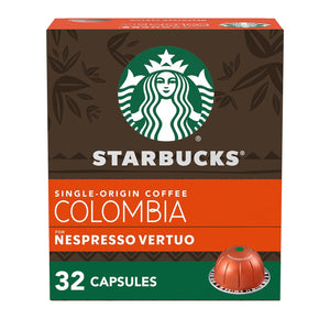Starbucks By Nespresso Vertuo Single Origin Colombia Coffee, Medium Roast, Brews 7-8 oz, 10 Capsules