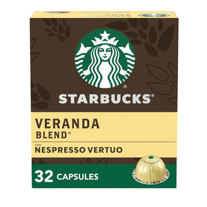 Starbucks by Nespresso Vertuo, Veranda Blend Blonde Roast Coffee, 32 Count, Coffee Pods, Brews 7-8oz