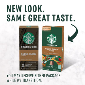 Starbucks by Nespresso Original Line House Blend Medium Roast Coffee, 50 Espresso Pods