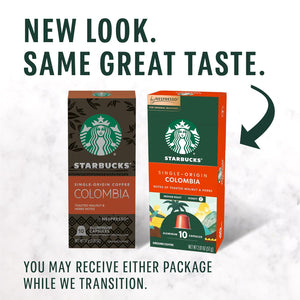 Starbucks Starbucks By Nespresso Original Line, Single-Origin Colombia, Medium Roast Coffee, 50-count Espresso Pods