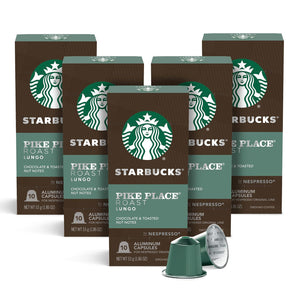 Starbucks by Nespresso Original Line Pike Place Medium Roast Coffee, 50 Espresso Pods