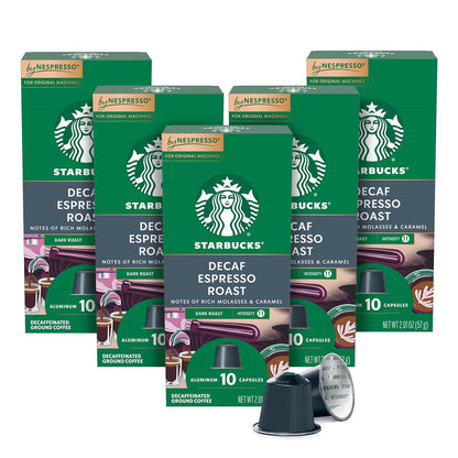Starbucks Starbucks By Nespresso Original Line, Decaf Espresso, Dark Roast, 50-count Espresso Pods