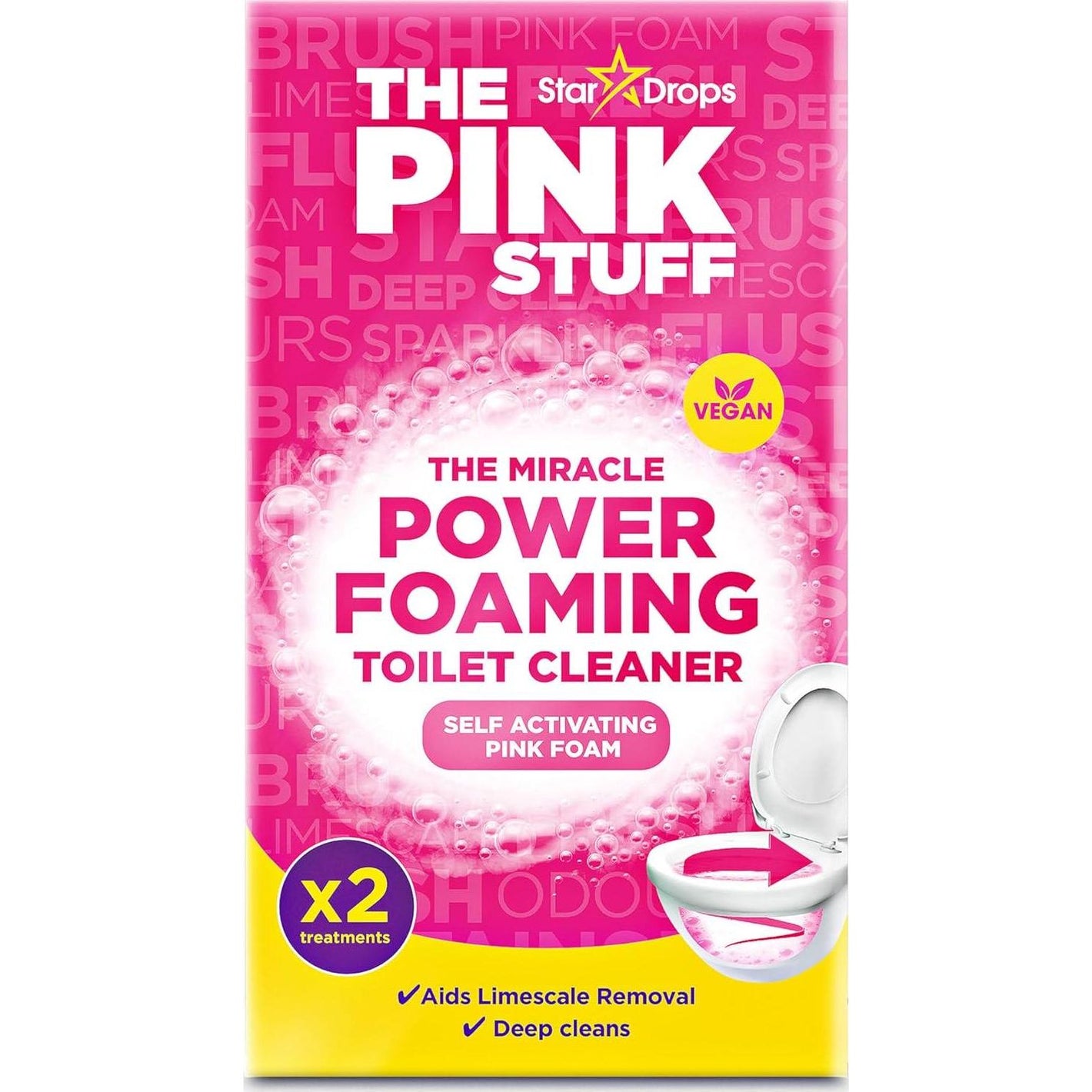 Stardrops The Pink Stuff, Miracle Power Foaming Toilet Cleaner, Self-Activating Pink Foam, 25 oz
