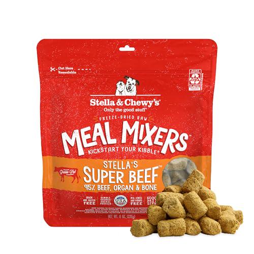 Stella & Chewy's Meal Mixers 8 oz Beef Freeze Dried Raw Dog Food Topper with Organs and Bone Grain Free for Picky Eaters