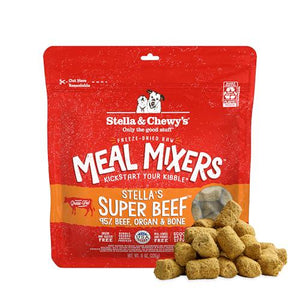 Stella & Chewy's Meal Mixers 8 oz Beef Freeze Dried Raw Dog Food Topper with Organs and Bone Grain Free for Picky Eaters