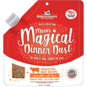 Stella & Chewy's Marie’s Magical Dinner Dust 7 oz Freeze Dried Raw Beef Food Topper with Organic Fruits and Veggies