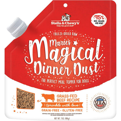 Stella & Chewy's Marie’s Magical Dinner Dust 7 oz Freeze Dried Raw Beef Food Topper with Organic Fruits and Veggies