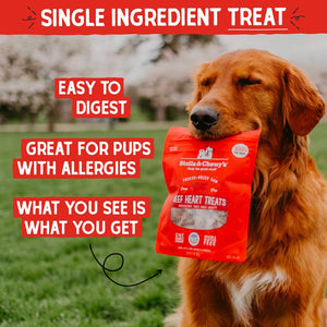 Stella & Chewy's Freeze Dried Beef Heart Dog Treats 3 oz Single Ingredient High Protein Picky Eater Friendly Training Snack