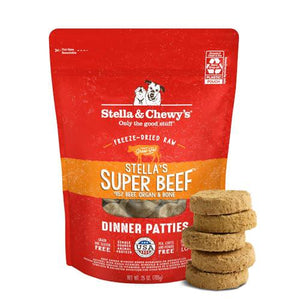 Stella & Chewy's Freeze Dried Raw Dog Food Dinner Patties Beef Recipe 25 oz Grain Free