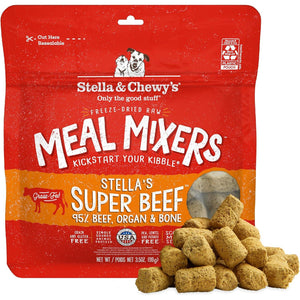 Stella & Chewy's Freeze Dried Dog Food Beef Meal Mixers Raw Topper 3.5 oz Bag