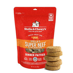 Stella & Chewy's Freeze Dried Raw Dinner Patties 14 oz Beef Recipe Grain Free High Protein Dog Food