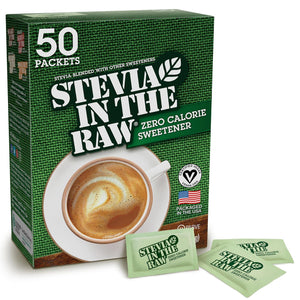 In The Raw Stevia In The Raw Plant-Based Zero Calorie Sweetener, Sugar Substitute, 50 Count Pack, Sugar-Free for Coffee & Drinks