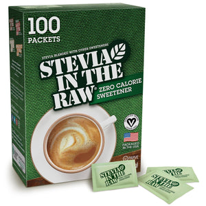 IN THE RAW Stevia In The Raw, Plant Based Zero Calorie, No Erythritol, Sugar Substitute, Sugar-Free Sweetener For Coffee, Hot And Cold Drinks, Suitable For Diabetics, Vegan, Gluten-Free, 100Count Packets (1 Pack)