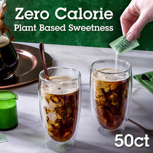 In The Raw Stevia In The Raw Plant-Based Zero Calorie Sweetener, Sugar Substitute, 50 Count Pack, Sugar-Free for Coffee & Drinks