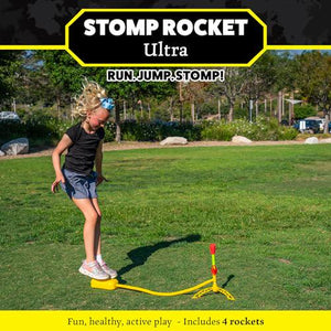 Stomp Rocket Ultra Rocket Launcher Kit, 4 Foam Rockets with Adjustable Stand, Ages 5+, Outdoor Toy for Kids