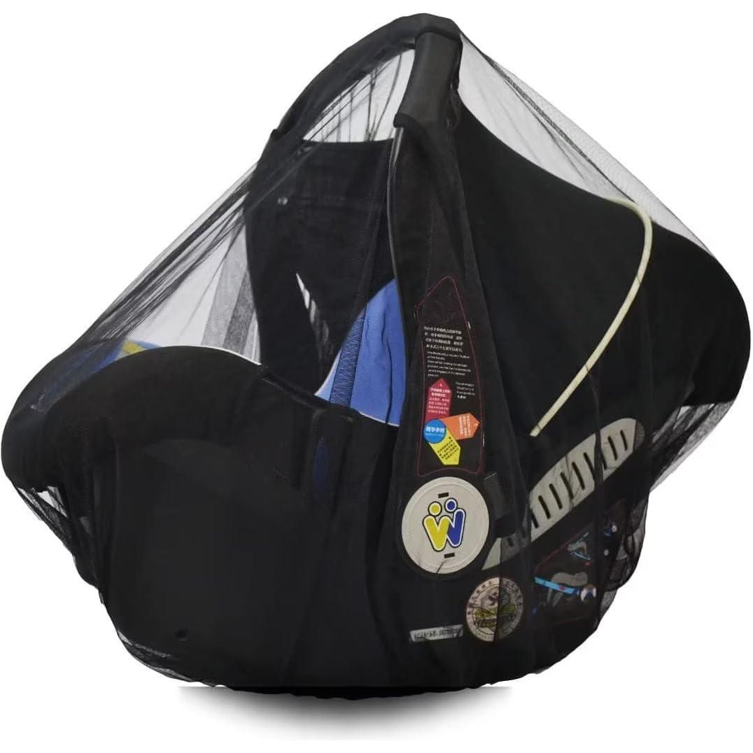 Stroller Netting Mosquito For Baby, Sewn In Pouch, Toddler Mosquito Net For Stroller With Storage Bag, Infant Car Seat Mesh Net, Black,705604458836