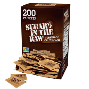 In The Raw Turbinado Cane Sugar, 200 Packets, Non-GMO, Vegan, Kosher