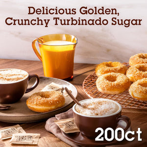 In The Raw Turbinado Cane Sugar, 200 Packets, Non-GMO, Vegan, Kosher