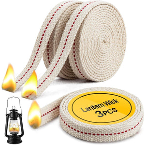 Sukh Lamp Wick Lantern Wick - Lantern Wicks 3 Rolls 1/2 Inch Flat Cotton Oil Lamp Wick With Genuine Red Stitch Replacement Oil Lanterns Wick For Paraffin Oil Kerosene Based Lanterns And Candle Burners,