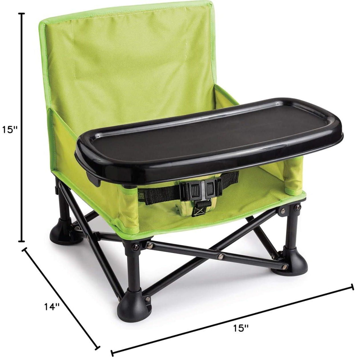 Summer By Bright Starts Pop 'N Sit Portable Booster Chair, Floor Seat, Indoor/Outdoor Use, Compact Fold, Green, 6 Mos - 3 Yrs,