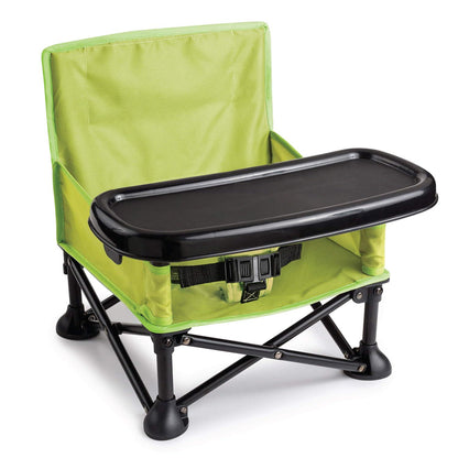 Summer By Bright Starts Pop 'N Sit Portable Booster Chair, Floor Seat, Indoor/Outdoor Use, Compact Fold, Green, 6 Mos - 3 Yrs,