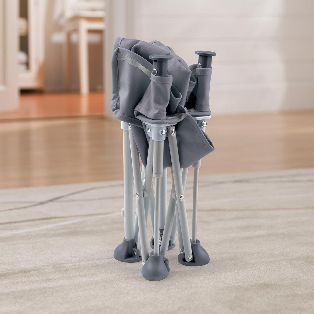 Summer By Bright Starts Pop 'N Sit Portable Booster Chair, Floor Seat, Indoor/Outdoor Use, Compact Fold, Grey, 6 Mos - 3 Yrs,
