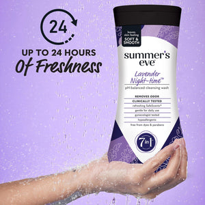 Summer's Eve Lavender Night-Time Daily Refreshing All Over Feminine Body Wash, Removes Odor, pH Balanced, 12 fl oz