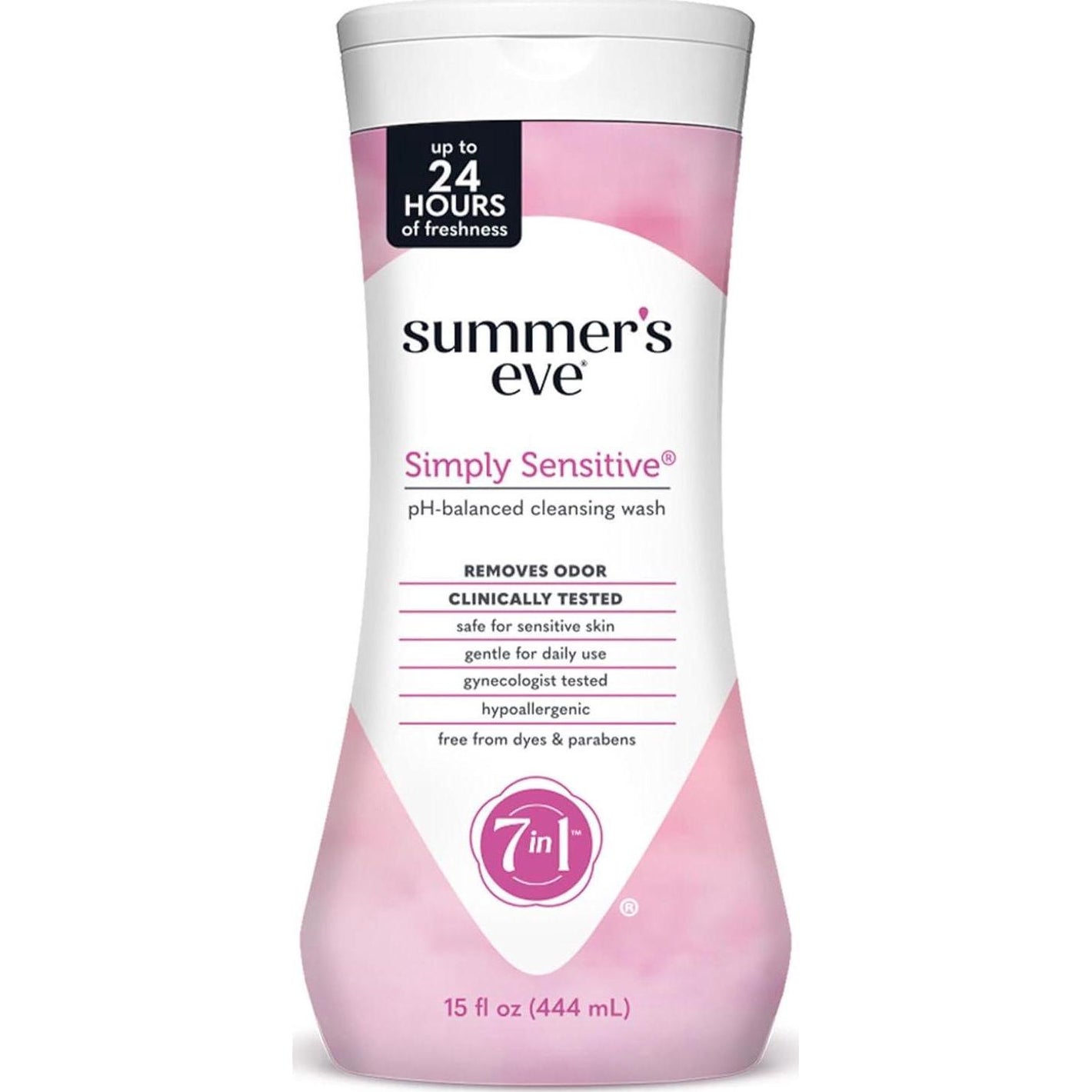 Summer’s Eve Simply Sensitive Daily Gentle All-Over Feminine Body Wash, Removes Odor, pH Balanced, 15oz