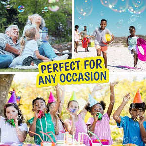 Sunny Days Bubble Solution Refill 64 oz Non Toxic with Wand Easy Grip Bottle for Bubble Machines