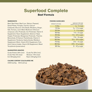 Superfood Complete Air Dried Dog Food 24 oz Beef Formula High Protein No Fillers by Katherine Heigl Natural Dog Nutrition