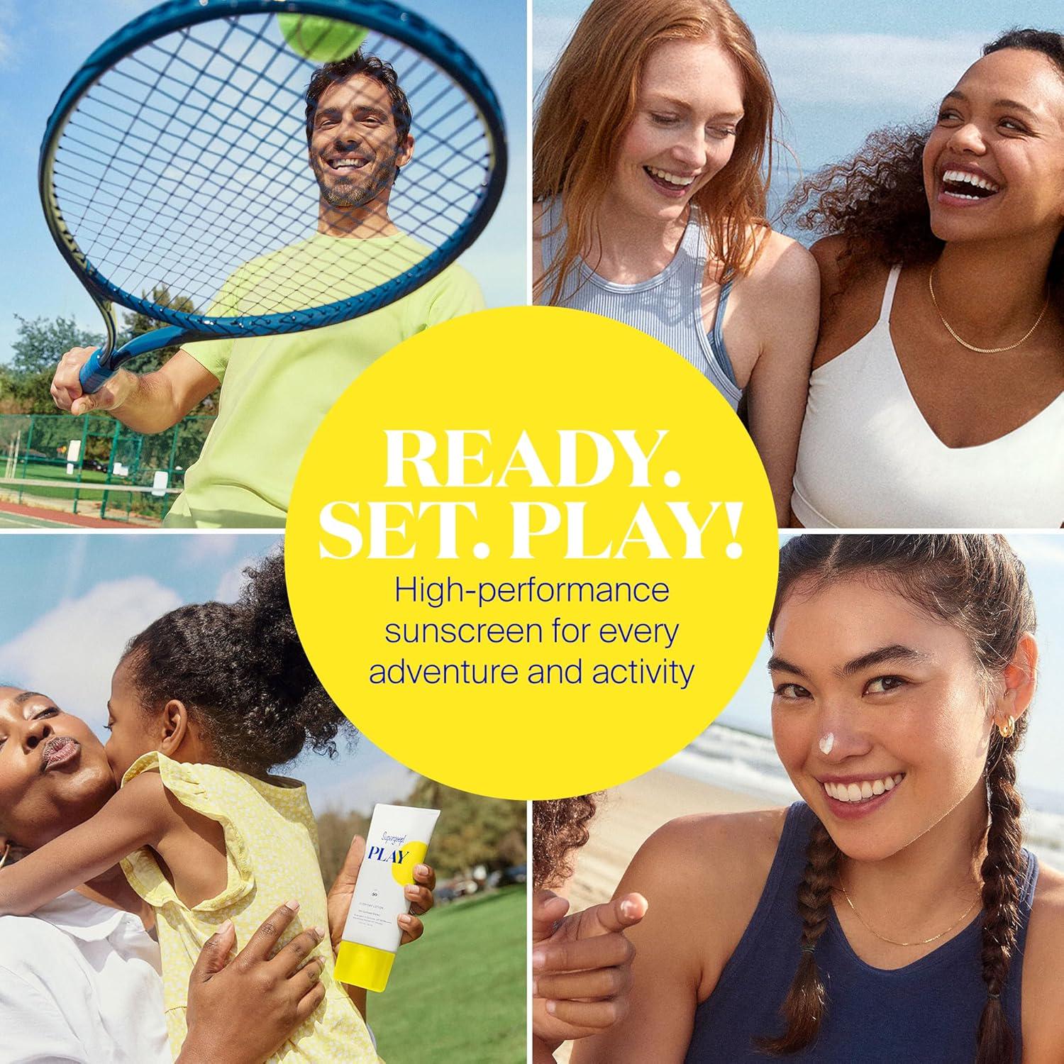 Supergoop! PLAY Everyday Lotion SPF 50 (2.4 Fl Oz) - Broad Spectrum Body And Face Sunscreen For Sensitive Skin - Great For Active Days - Fast Absorbing, Water And Sweat Resistant,