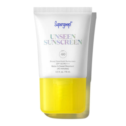 Supergoop! Supergoop! Unseen Sunscreen - SPF 40 - Invisible, Broad Spectrum Face Sunscreen + Makeup-Gripping Primer - Weightless, Scentless, Oil Free - For All Skin Types And Skin Tones - 0.5 Fl Oz