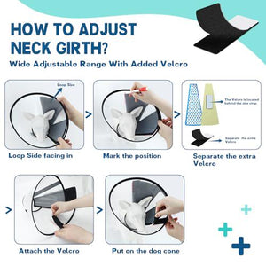 Supet Adjustable Dog Cone Collar After Surgery Recovery Neck Collar for Small Medium Large Dogs
