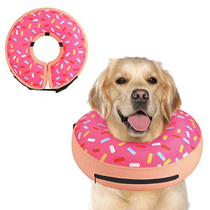 SUPET Inflatable Dog Cone Collar, Soft Donut E-Collar Alternative, Recovery Collar for Surgery, All Dog Sizes