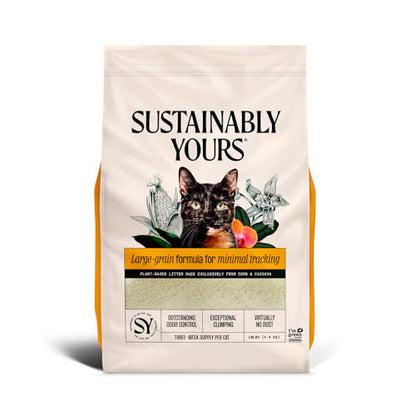 Sustainably Yours Large Grain Cat Litter 10 lb Natural Clumping and Odor Control Formula
