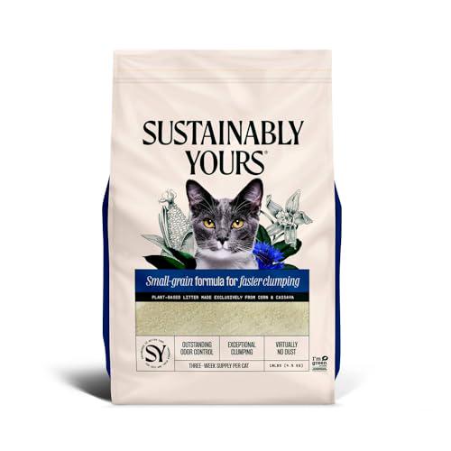 Sustainably Yours Cat Litter Small Grain Formula 10 lb Natural Long Lasting Odor Control Easy Clumping