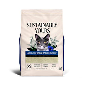 Sustainably Yours Cat Litter Small Grain Formula 10 lb Natural Long Lasting Odor Control Easy Clumping