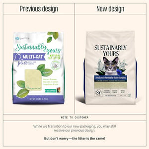 Sustainably Yours Cat Litter Small Grain Formula 10 lb Natural Long Lasting Odor Control Easy Clumping