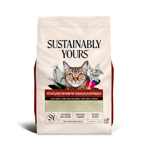 Sustainably Yours Cat Litter, Mixed Grain Formula, Natural Multi-Cat Clumping, 10 lb Bag