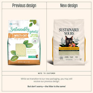 Sustainably Yours Large Grain Cat Litter 10 lb Natural Clumping and Odor Control Formula