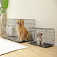Sweetcrispy 36 Inch Folding Dog Crate with Divider Panel and Tray for Indoor Outdoor Use
