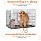 Sweetcrispy 36 Inch Folding Dog Crate with Divider Panel and Tray for Indoor Outdoor Use