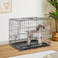 Sweetcrispy 36 Inch Folding Dog Crate with Divider Panel and Tray for Indoor Outdoor Use