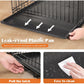 Sweetcrispy 36 Inch Folding Dog Crate with Divider Panel and Tray for Indoor Outdoor Use