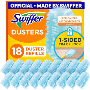 Swiffer Dusters Refill for Feather & Microfiber Duster, Disposable & Unscented, Helps Remove Allergens, 18 Count